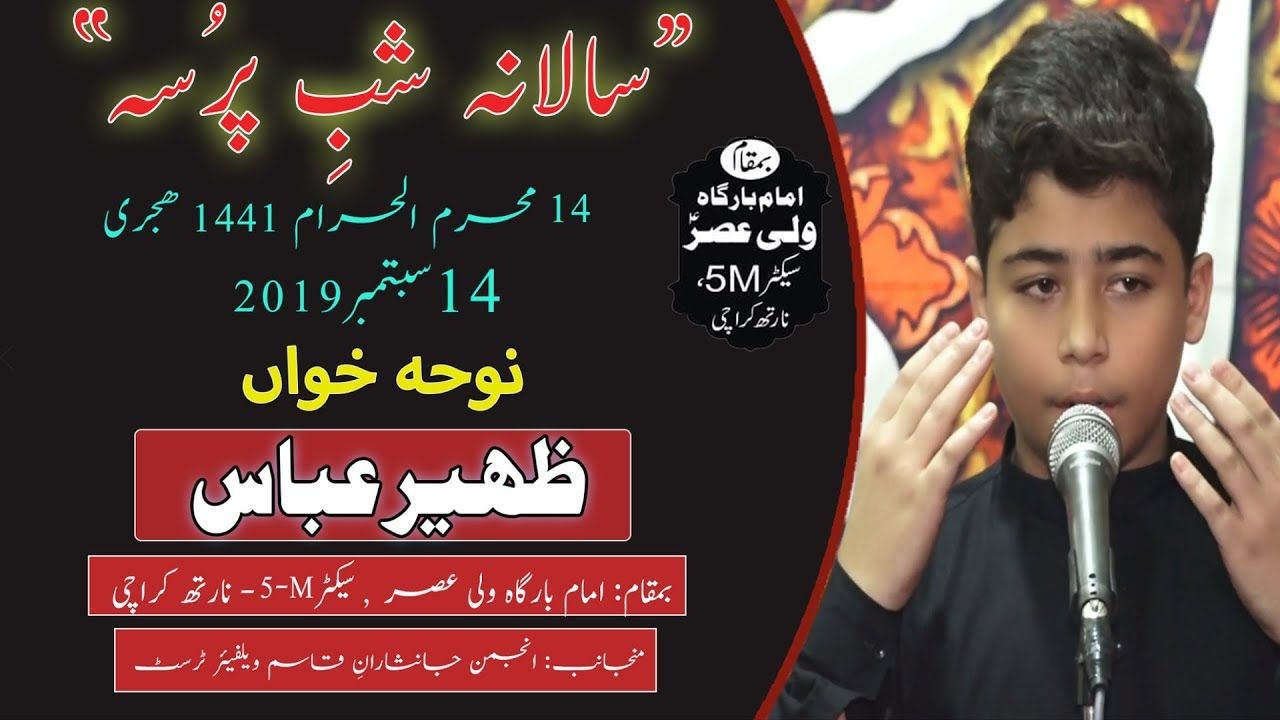 Noha | Zaheer Abbas | Shab-e-Pursa - 14th Muharram 1441/2019 - Karachi